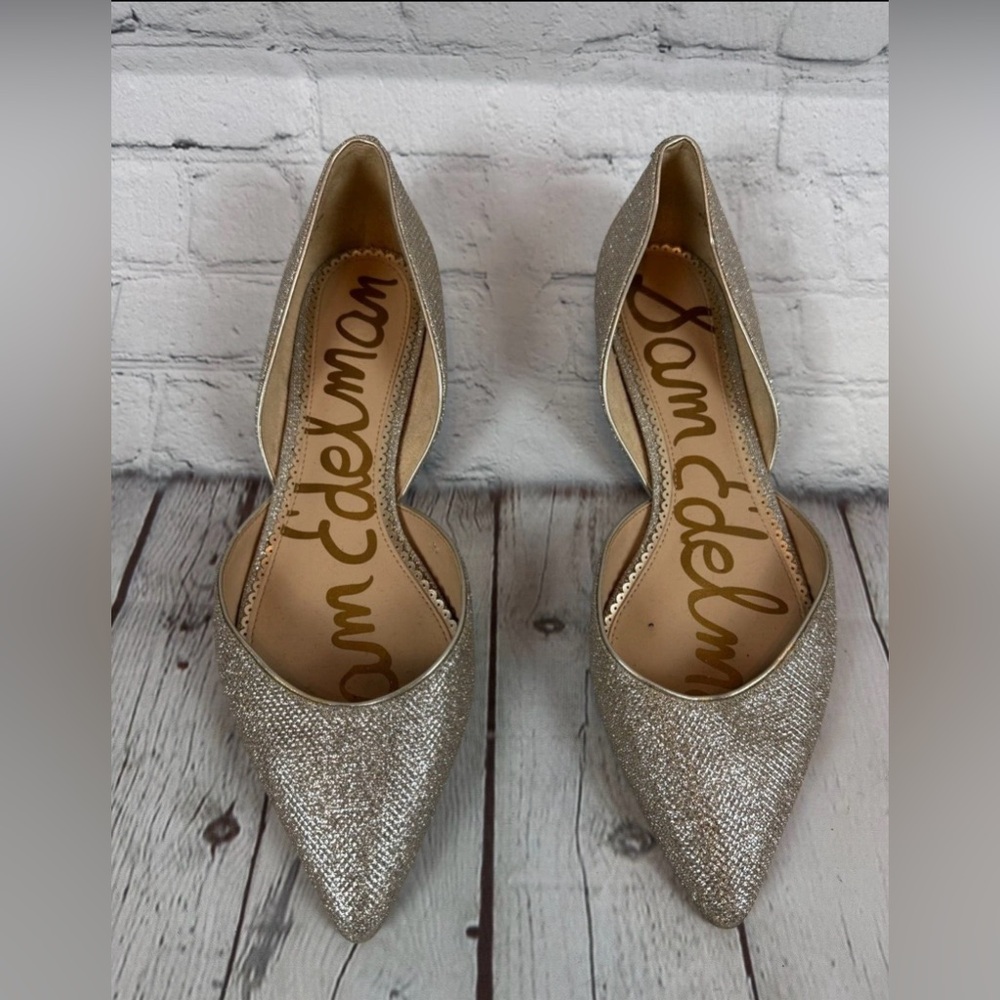 Sam Edelman Women's Rodney Silver Pointed Toe d'Orsay Flats Size 10